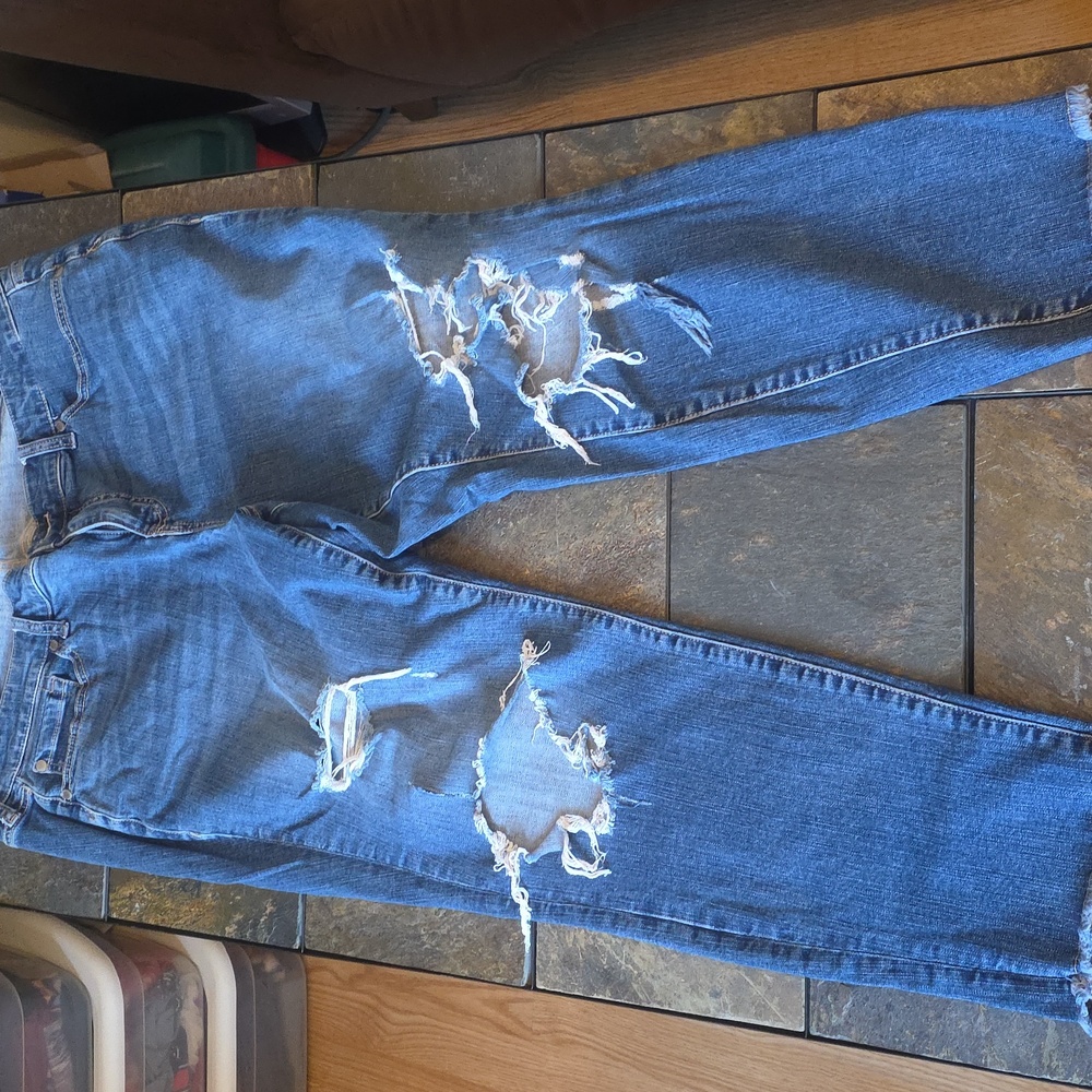 Torrid Blue Distressed Skinny Jeans